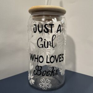 16 oz. Glass Tumbler-Floral Design & Quote
