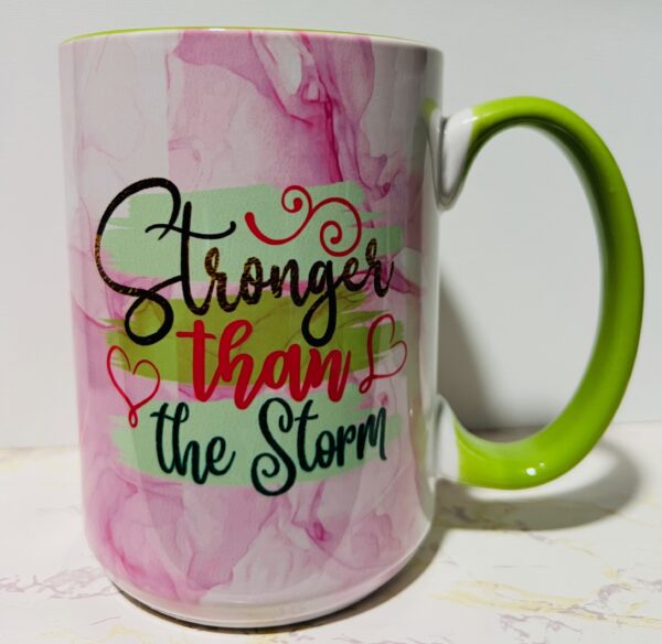 15 oz. Custom Mug-Pink Multi-color - Image 2