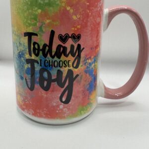 15 oz. Custom Mug-Pink Multi-color